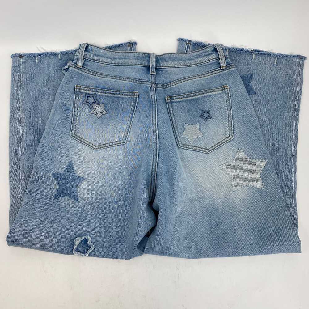 Kyla Seo Light Wash Star Patch Wide-Leg Jeans | Women’s Size 8 Regular - Picture 7 of 10